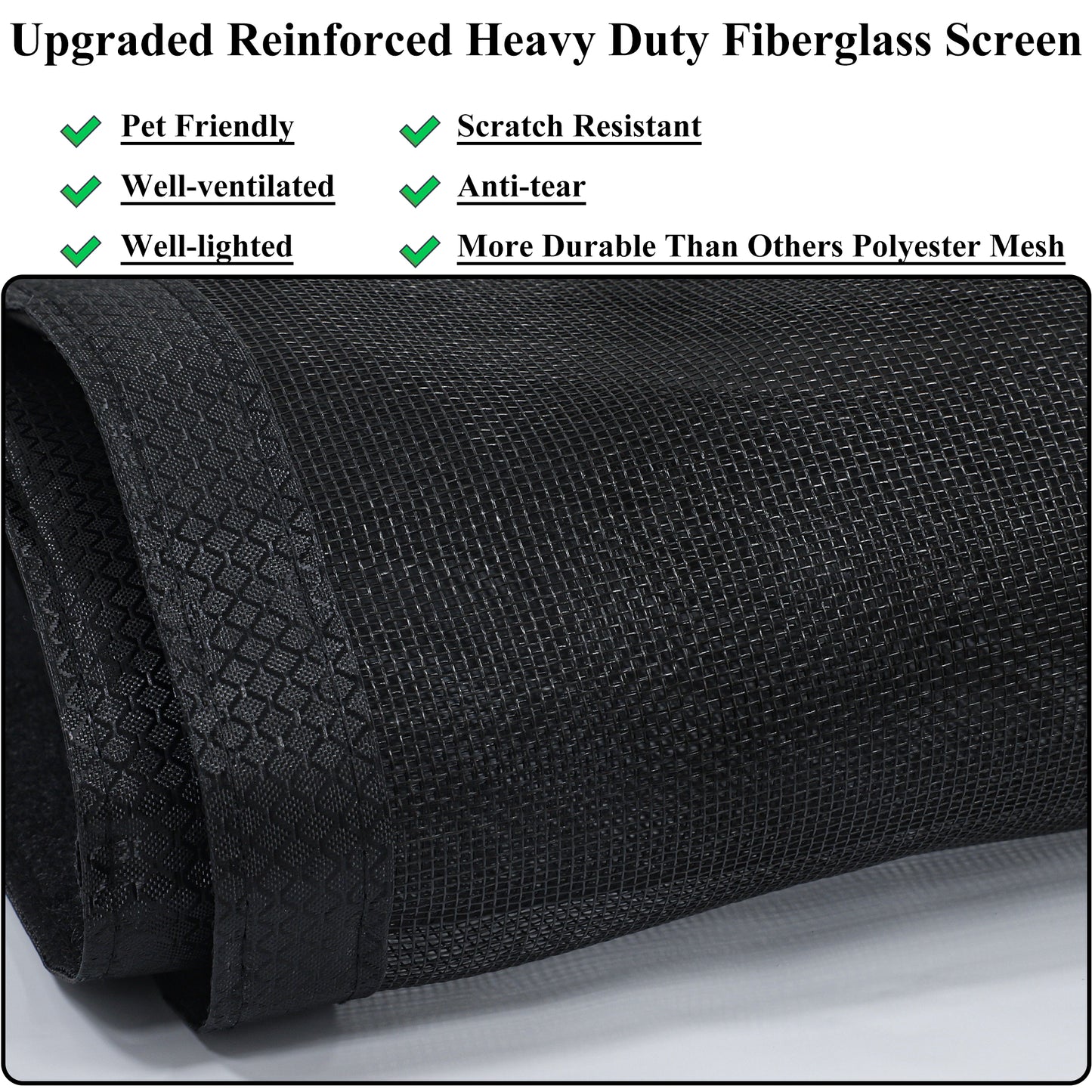 Mpmedo Magnetic Screen Door Upgraded-Model Full Strip Magnets,Heavy Duty Mesh,Retractable Door Screen Magnetic Closure for Single Front Sliding Door