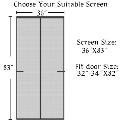 Mpmedo Magnetic Screen Door Upgraded-Model Full Strip Magnets,Fiberglass Heavy Duty Mesh Screen Doors Magnets,Retractable Door Screen Magnetic Closure for Single Front Patio Fit Doors to 32x80