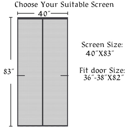 Mpmedo Magnetic Screen Door Upgraded-Model Full Strip Magnets,Heavy Duty Mesh,Retractable Door Screen Magnetic Closure for Single Front  Sliding Door